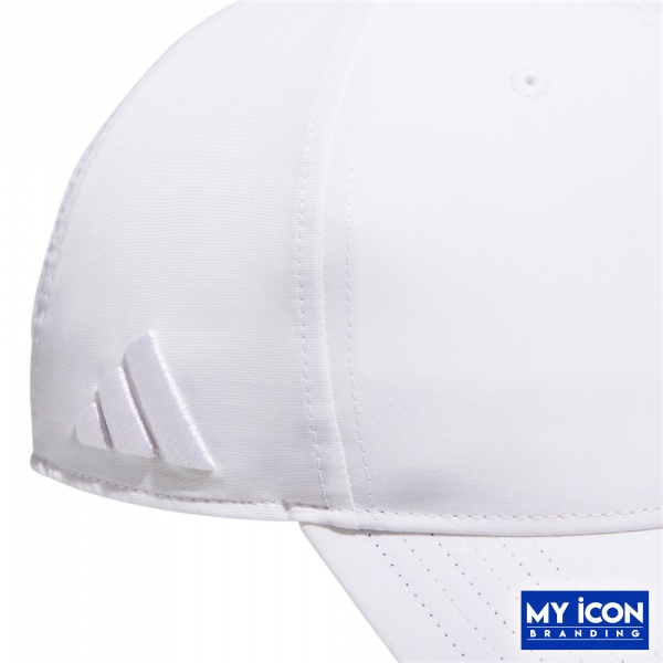 Golf Performance Crested Cap in White (Side View) Embroiderd With Your Logo from My Icon Branding Colchester