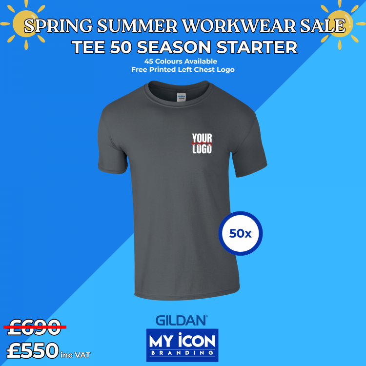 50 Gildan T-Shirts, Spring and Summer Workwear Package Deals from My Icon Branding Colchester