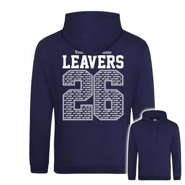 School Leavers Hoodies front and back in Oxford Navy from My Icon Branding Colchester Essex
