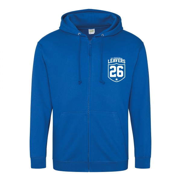 School Leavers Zip Hoodies with front print in Royal Blue from My Icon Branding Colchester Essex