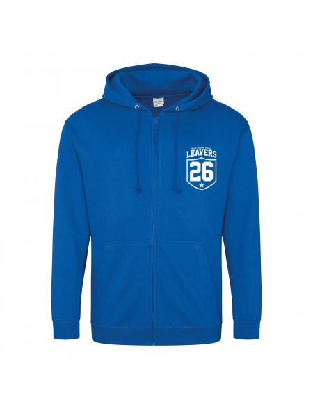 School Leavers Zip Hoodies with front print in Royal Blue from My Icon Branding Colchester Essex