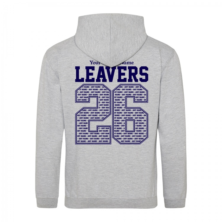 Personalised School Leavers Children's Zip Hoodies in Heather Grey from My Icon Branding Colchester