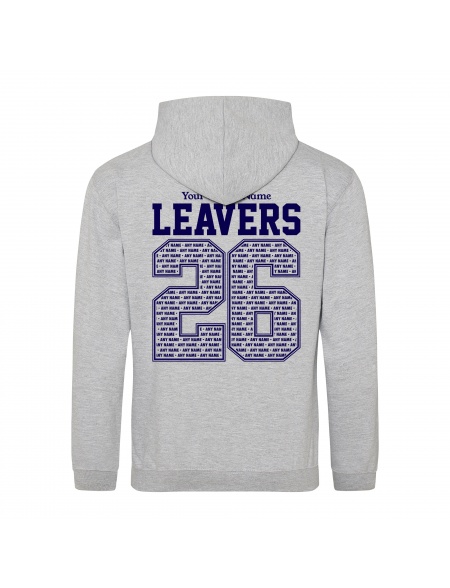 Personalised School Leavers Children's Zip Hoodies in Heather Grey from My Icon Branding Colchester