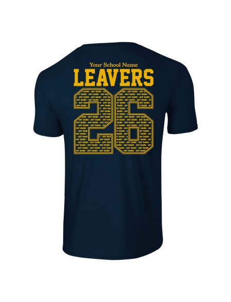 School Leavers T-Shirts in Navy with backprint from My Icon Branding Colchester