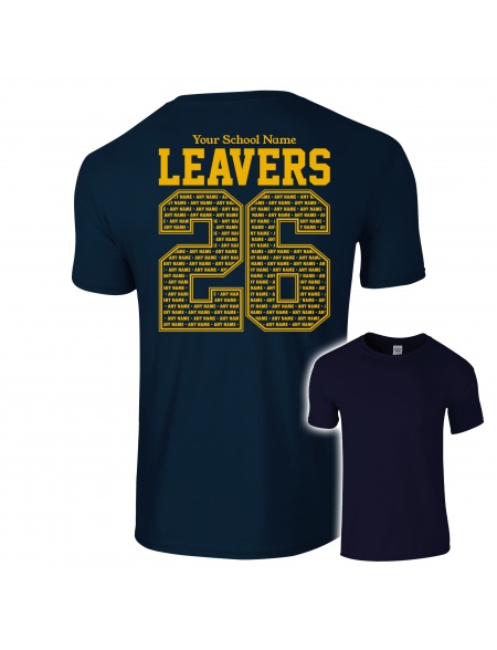 School Leavers T-Shirts in Navy with backprint only from My Icon Branding Colchester