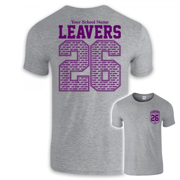 School Leavers T-Shirts in RS Sports Grey with front and backprint from My Icon Branding Colchester