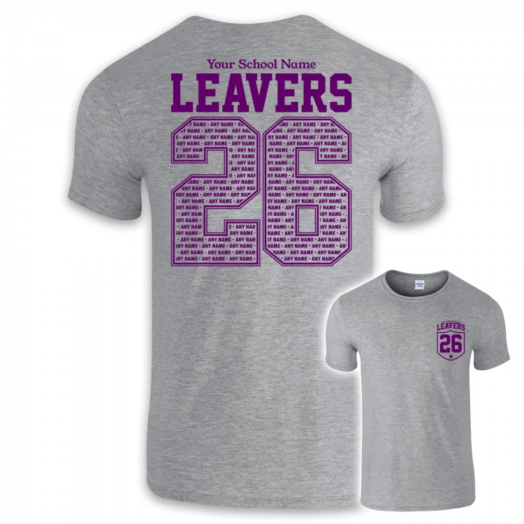 School Leavers T-Shirts in RS Sports Grey with front and backprint from My Icon Branding Colchester