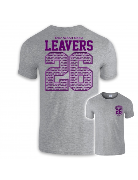 School Leavers T-Shirts in RS Sports Grey with front and backprint from My Icon Branding Colchester