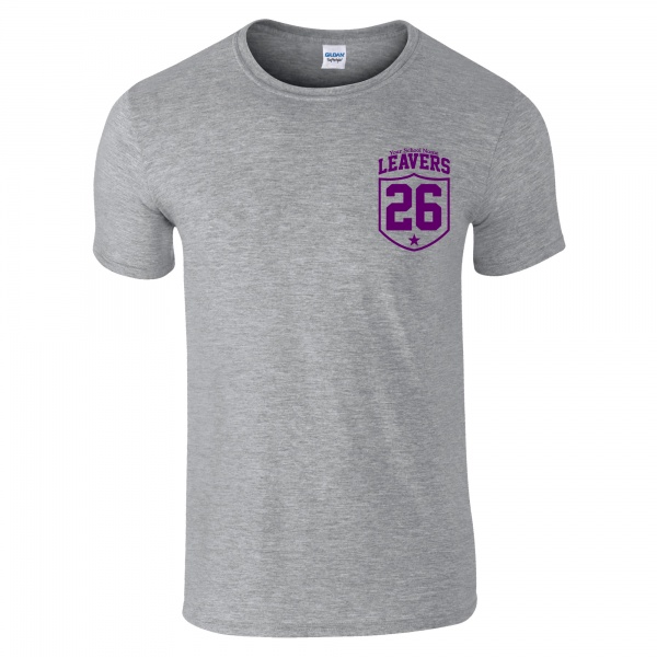 School Leavers T-Shirts in RS Sports Grey with chest logo from My Icon Branding Colchester Essex