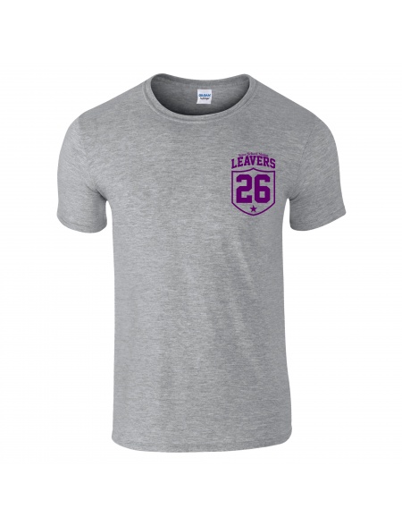 School Leavers T-Shirts in RS Sports Grey with chest logo from My Icon Branding Colchester Essex