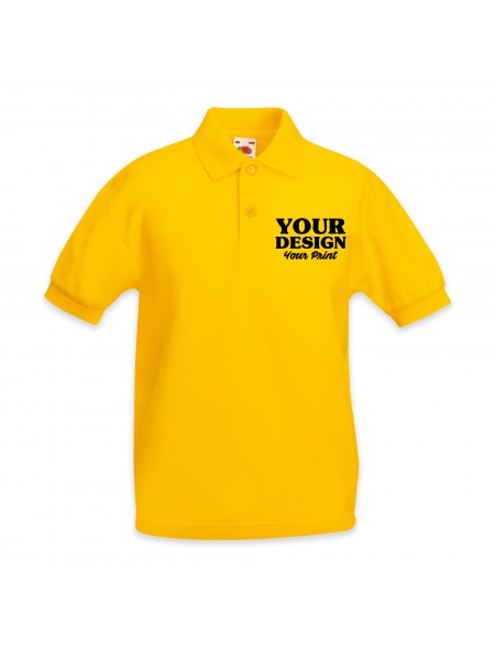 Kids Screen Printed Polo Shirts From My Icon Branding Colchester in Sunflower