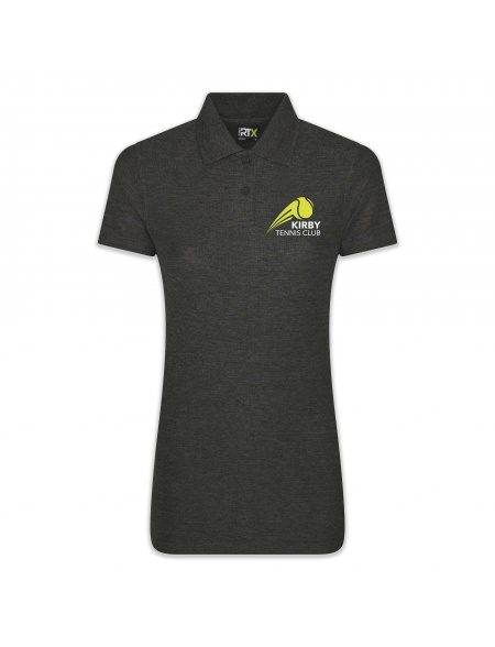 Kirby Tenis Club Swoosh Logo Womens Charcoal Polo Shirt from My Icon Branding