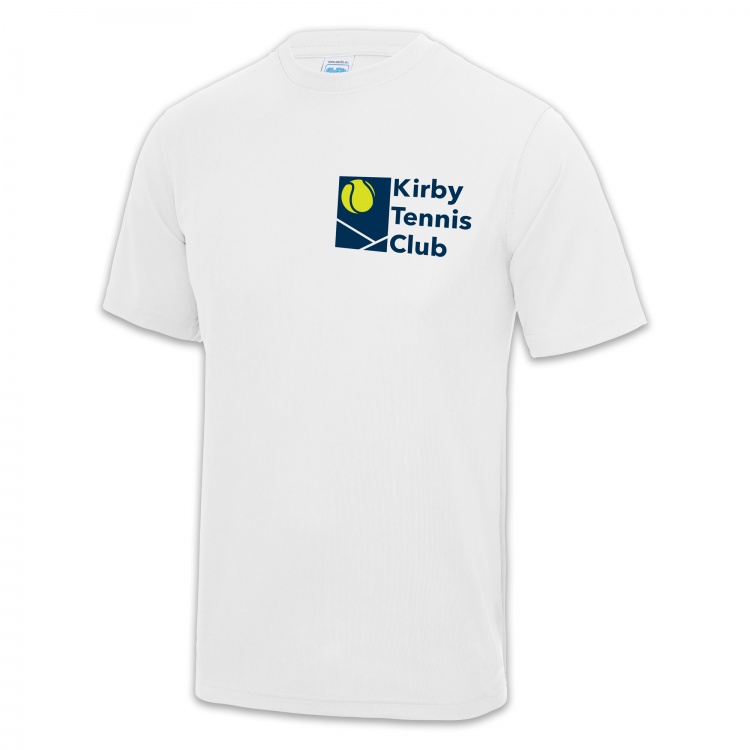 Kirby Tennis Club KTC Swoosh Chest Logo Kids Sports T-Shirt In White