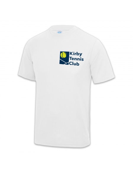 Kirby Tennis Club KTC Swoosh Chest Logo Kids Sports T-Shirt In White